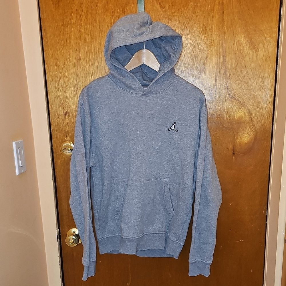 Jordan Heather Gray Hooded Pullover with Jumpman Logo